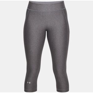 UNDER ARMOUR HeatGear Gray Capri Compression Leggings Womens Size L Large